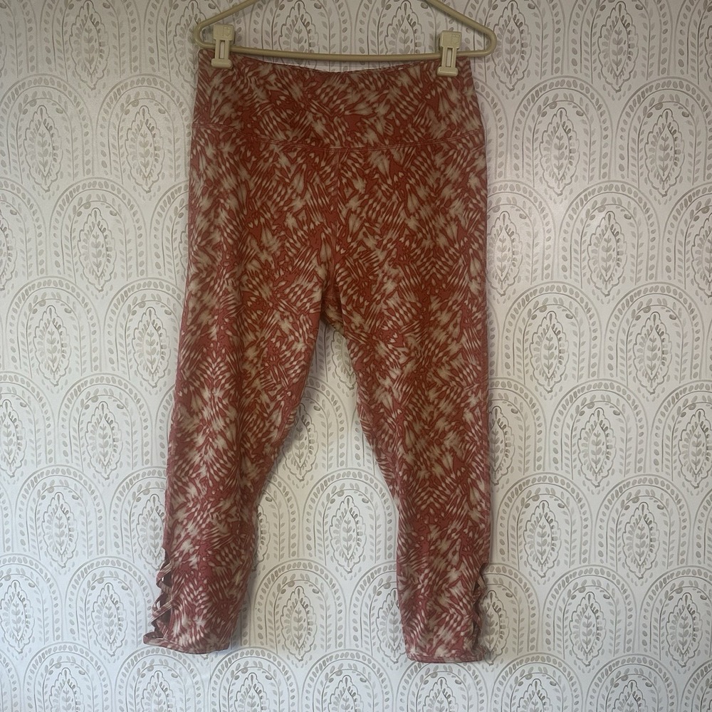 MAURICES Leggings Womens Size Large Orange Brick Super High Rise Stretch Pull On - Picture 1 of 9